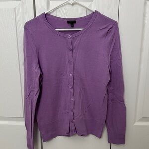 Talbots Light Purple Crew Neck Cardigan.